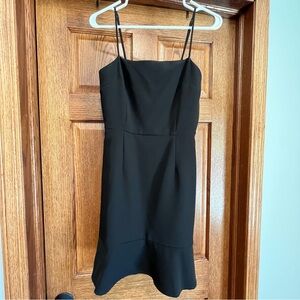 Gianni Bini Black Evie Dress Square Neck Ruffle Hem